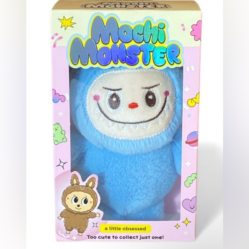MOCHI MONSTER Plush Keychain - Cute Kawaii Collectible for Kids & Adults- BLUE